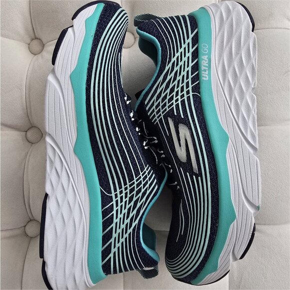 NEW Skechers Ultra Go Run Max Cushion Elite Blue Turquoise Sneakers Women's 7 - Picture 15 of 15